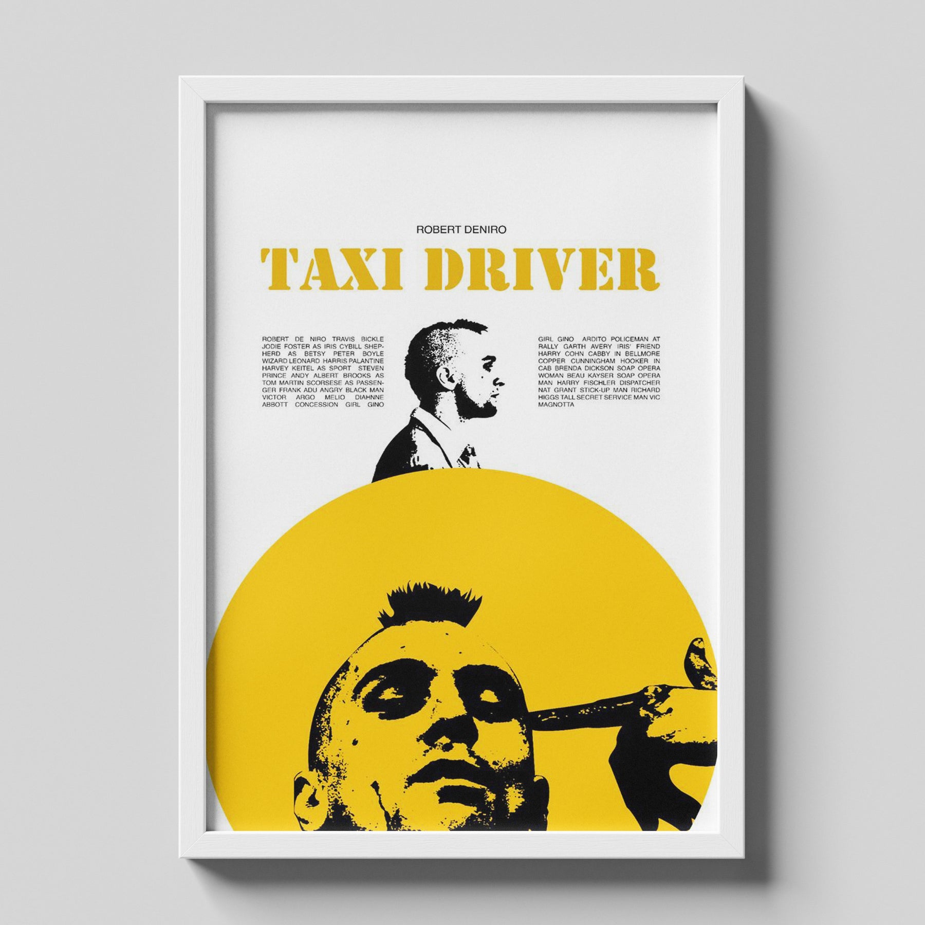 Taxi Driver Minimalist Yellow Cinematic Movie Poster Art