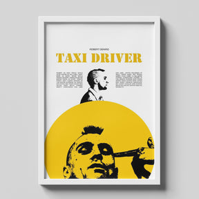 Taxi Driver Minimalist Yellow Cinematic Movie Poster Art