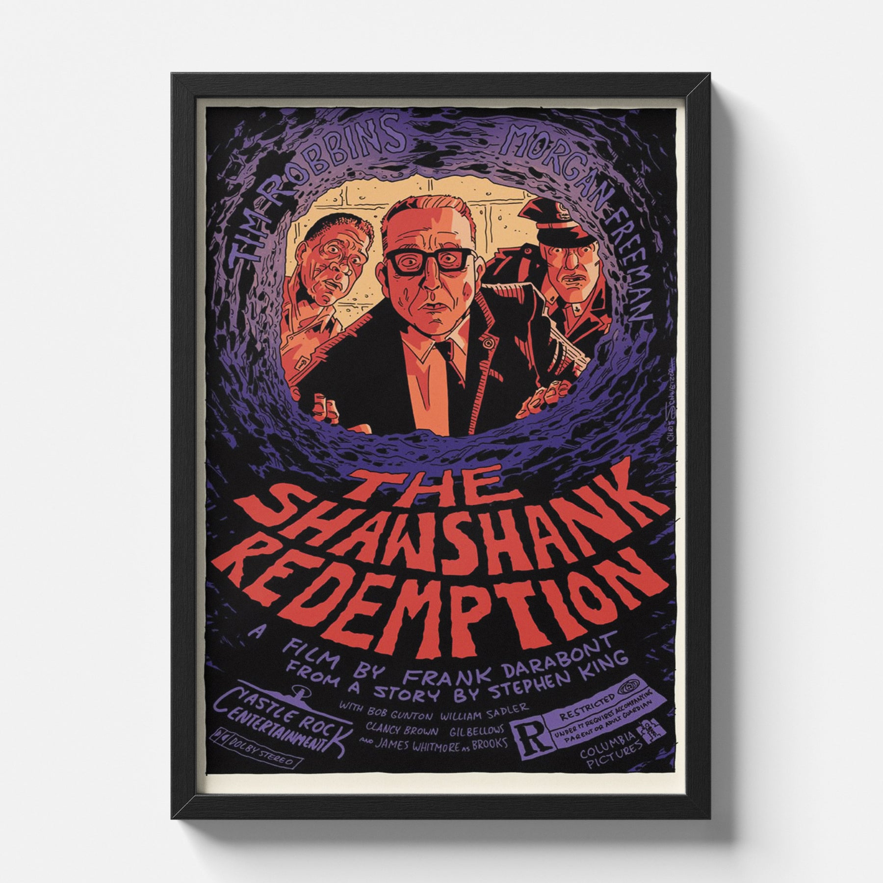 Shawshank Redemption Illustrated Cinematic Movie Poster Art