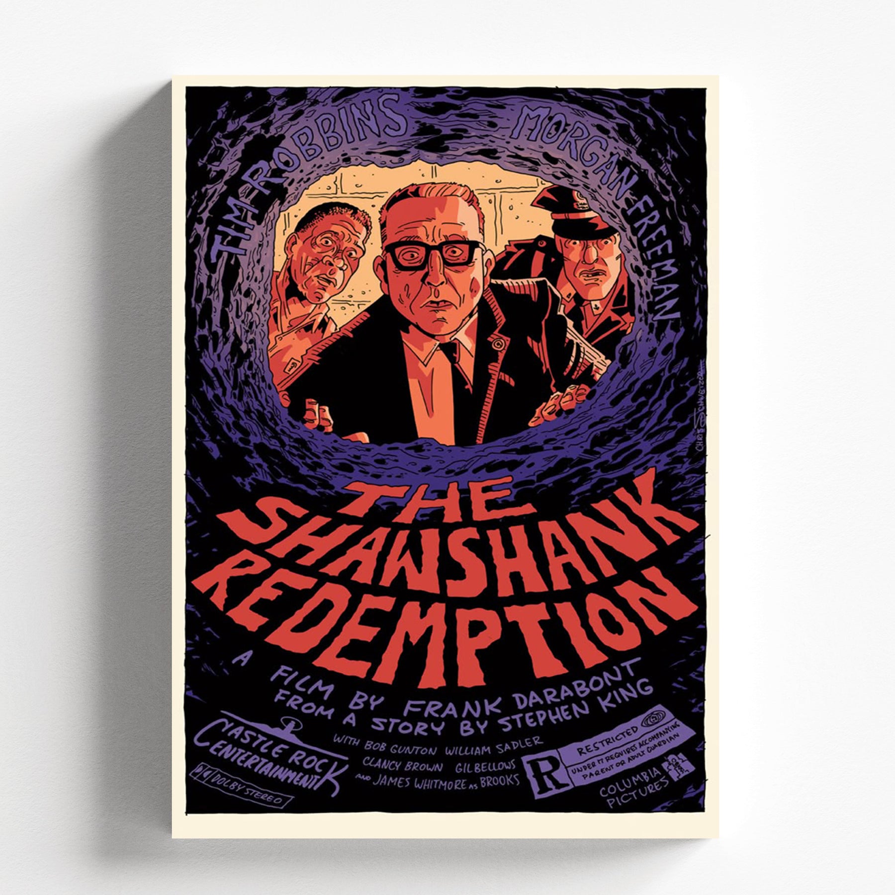 Shawshank Redemption Illustrated Cinematic Movie Poster Art