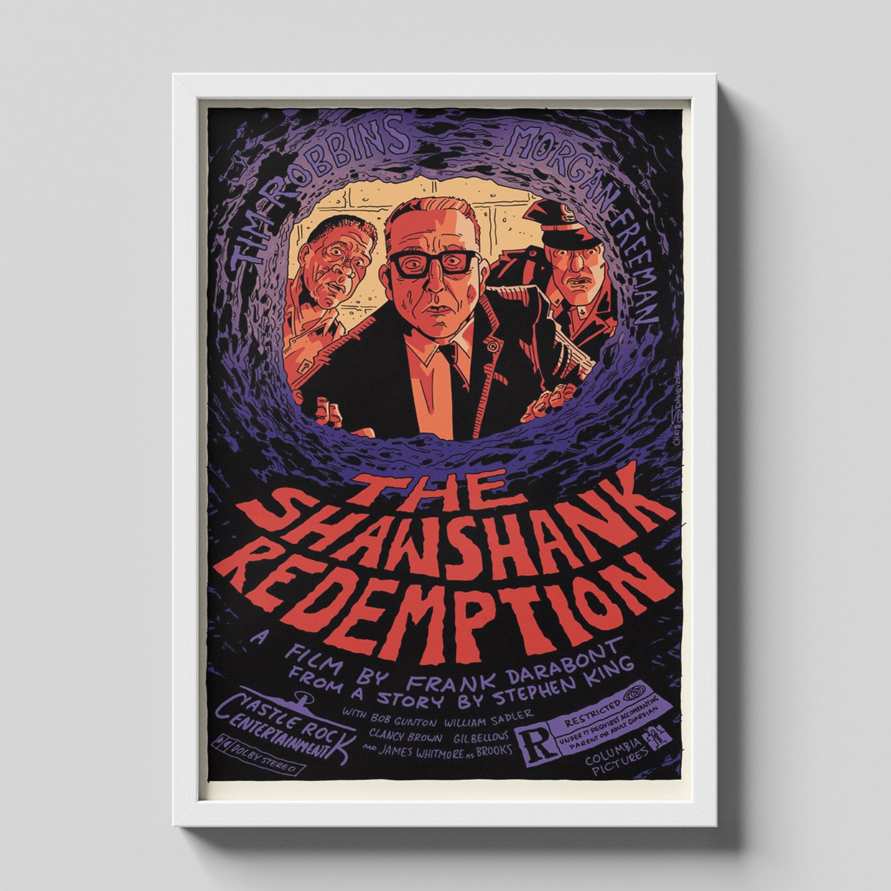 Shawshank Redemption Illustrated Cinematic Movie Poster Art