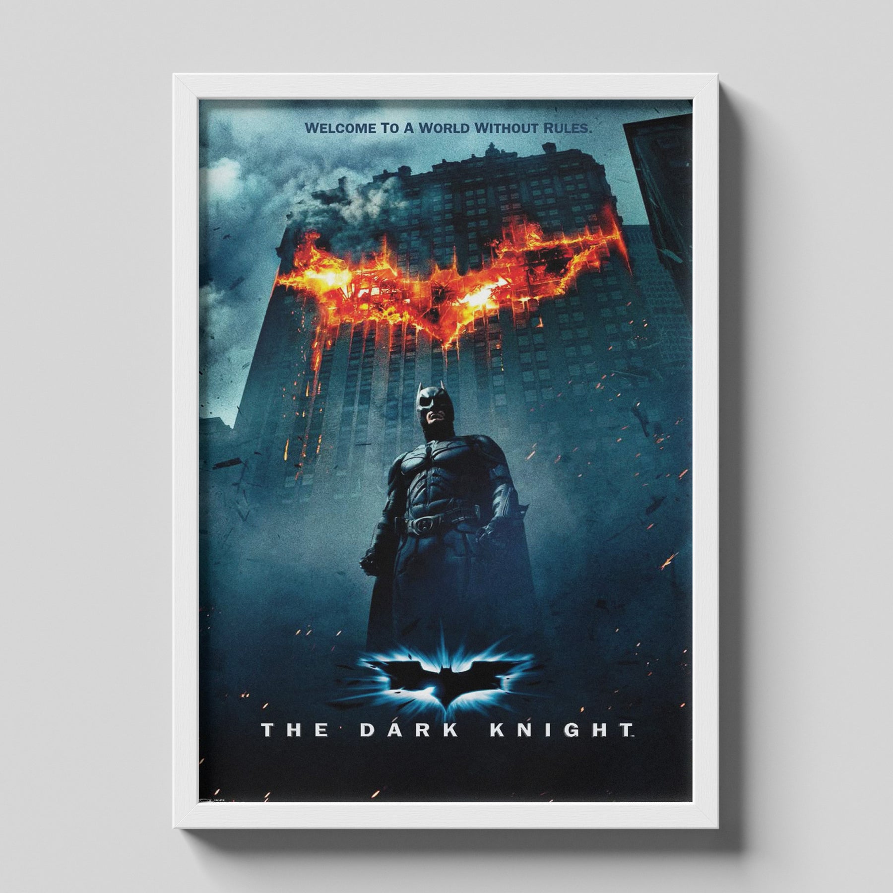 The Dark Knight Batman Burning Logo Movie Poster