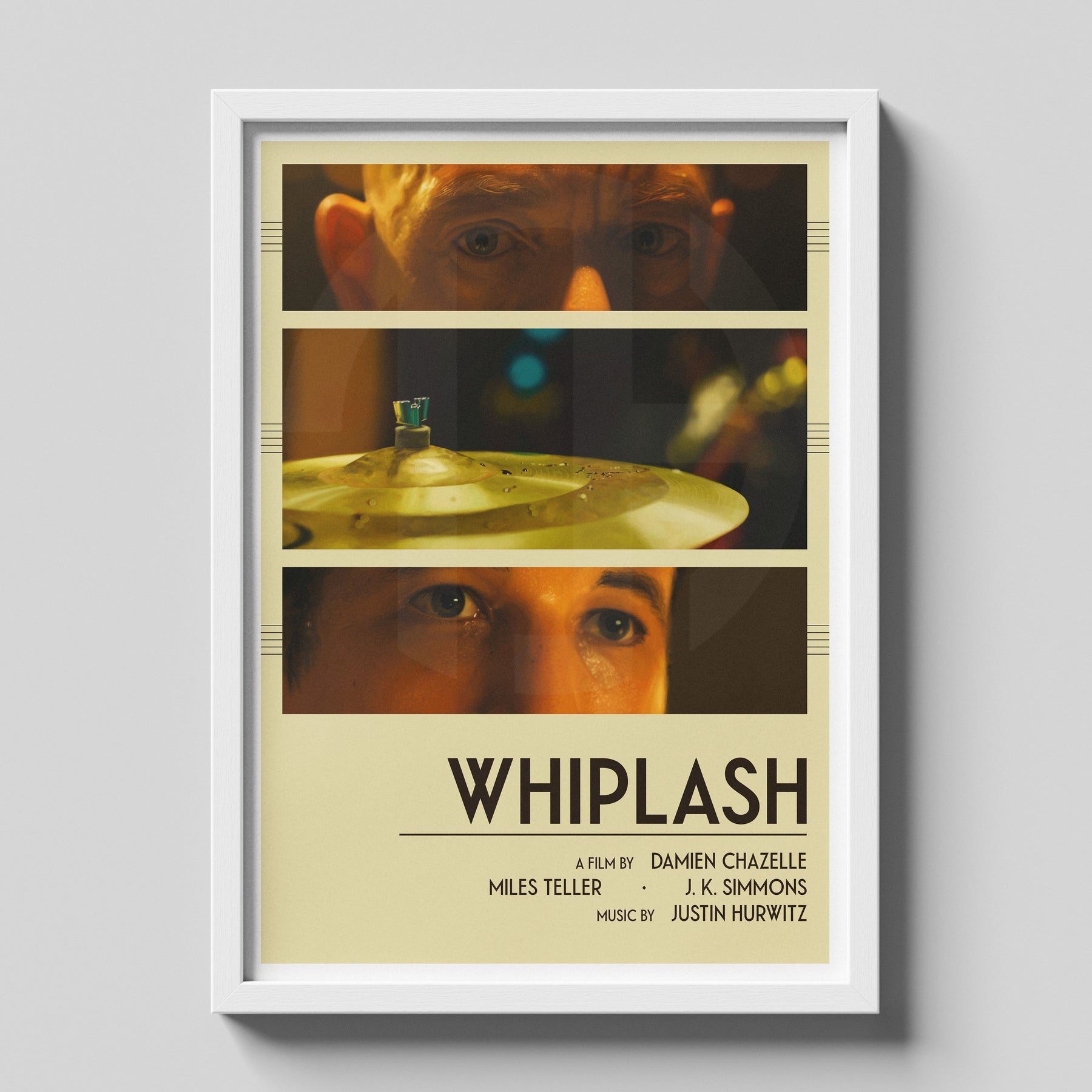 Whiplash Cinematic Triptych Poster – Jazz Film Inspired Wall Art Print