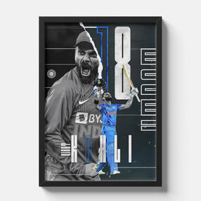 Virat Kohli Century Celebration Cricket Poster Artwork
