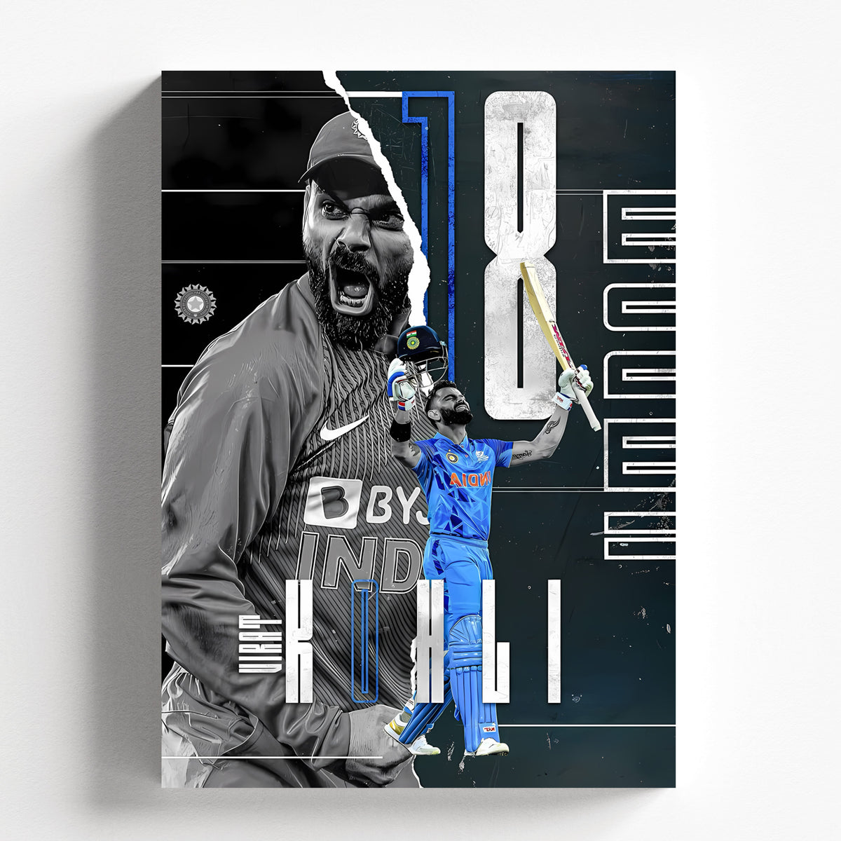Virat Kohli Century Celebration Cricket Poster Artwork