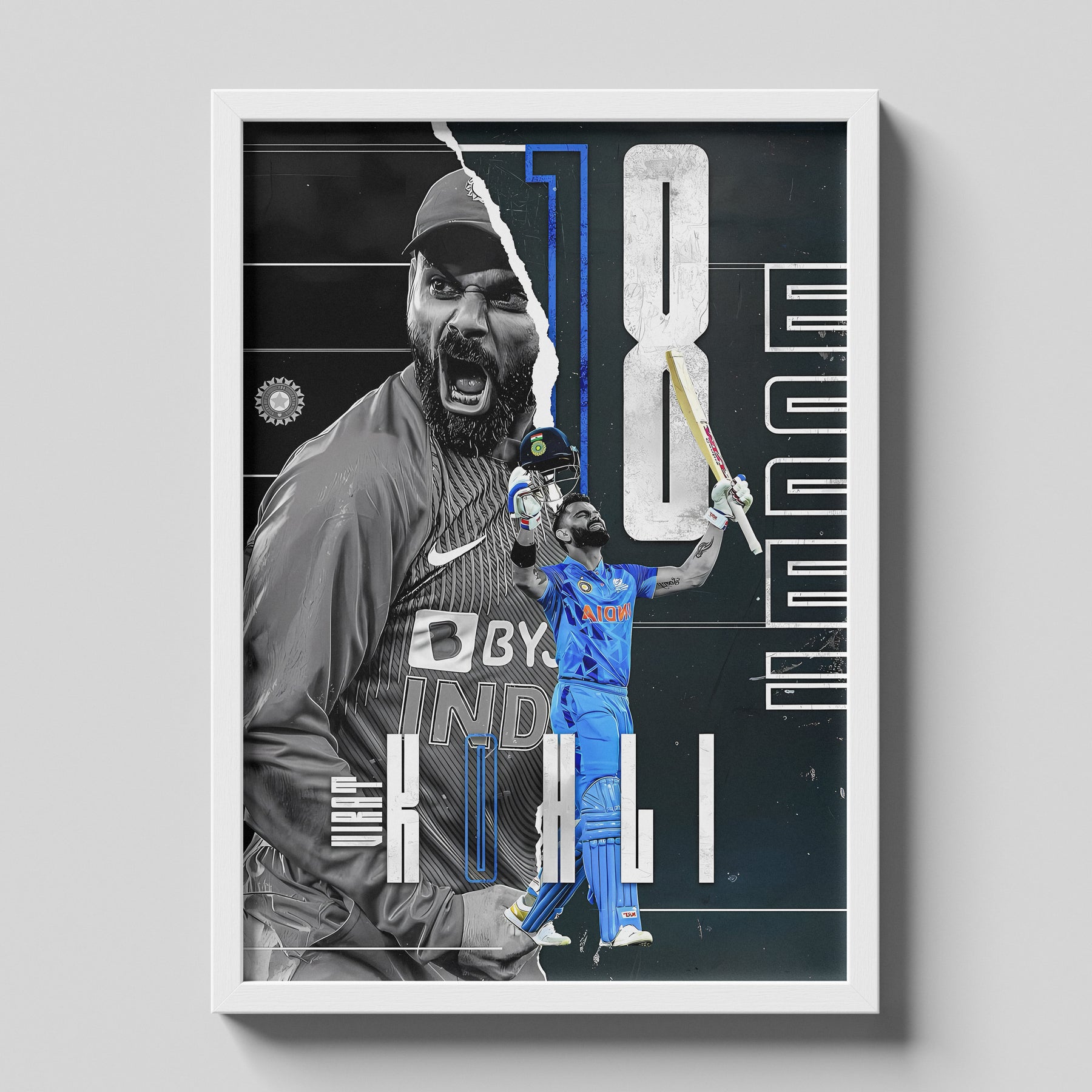 Virat Kohli Century Celebration Cricket Poster Artwork