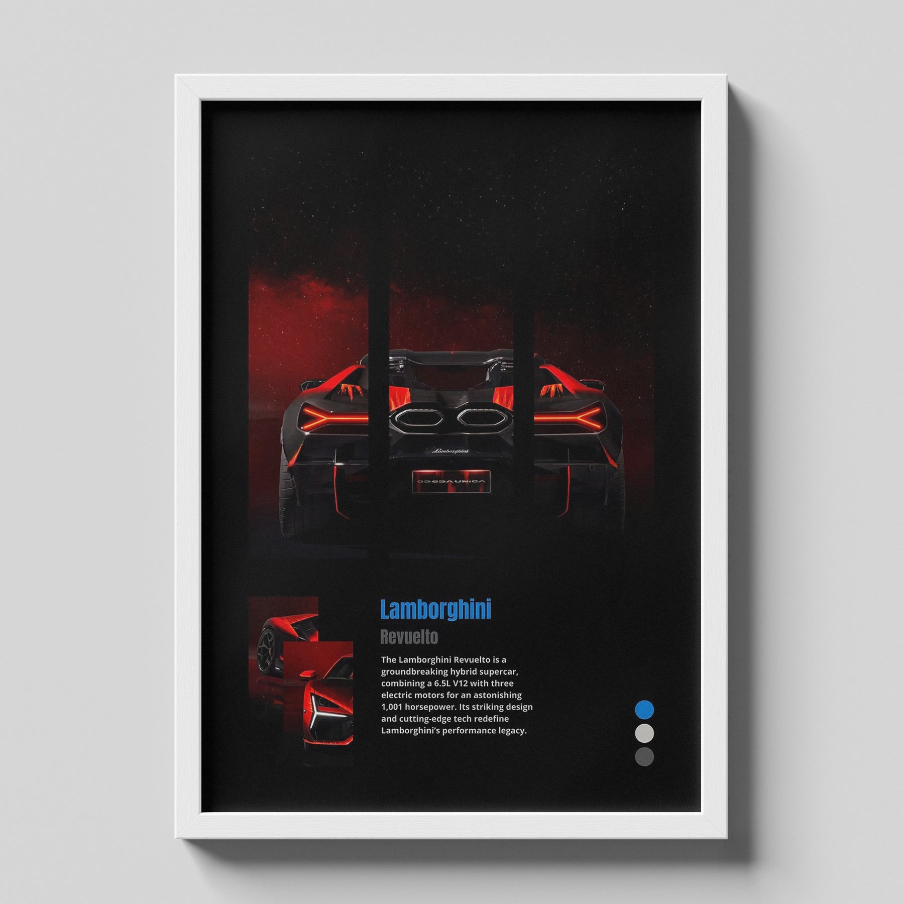 Lamborghini Revuelto Hybrid Supercar Poster | Modern V12 Hypercar Wall Art