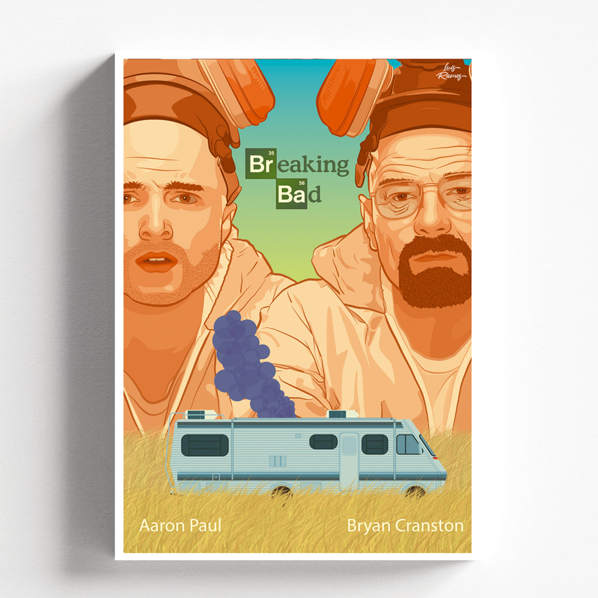 Breaking Bad Jesse & Walter Illustrated Desert Poster