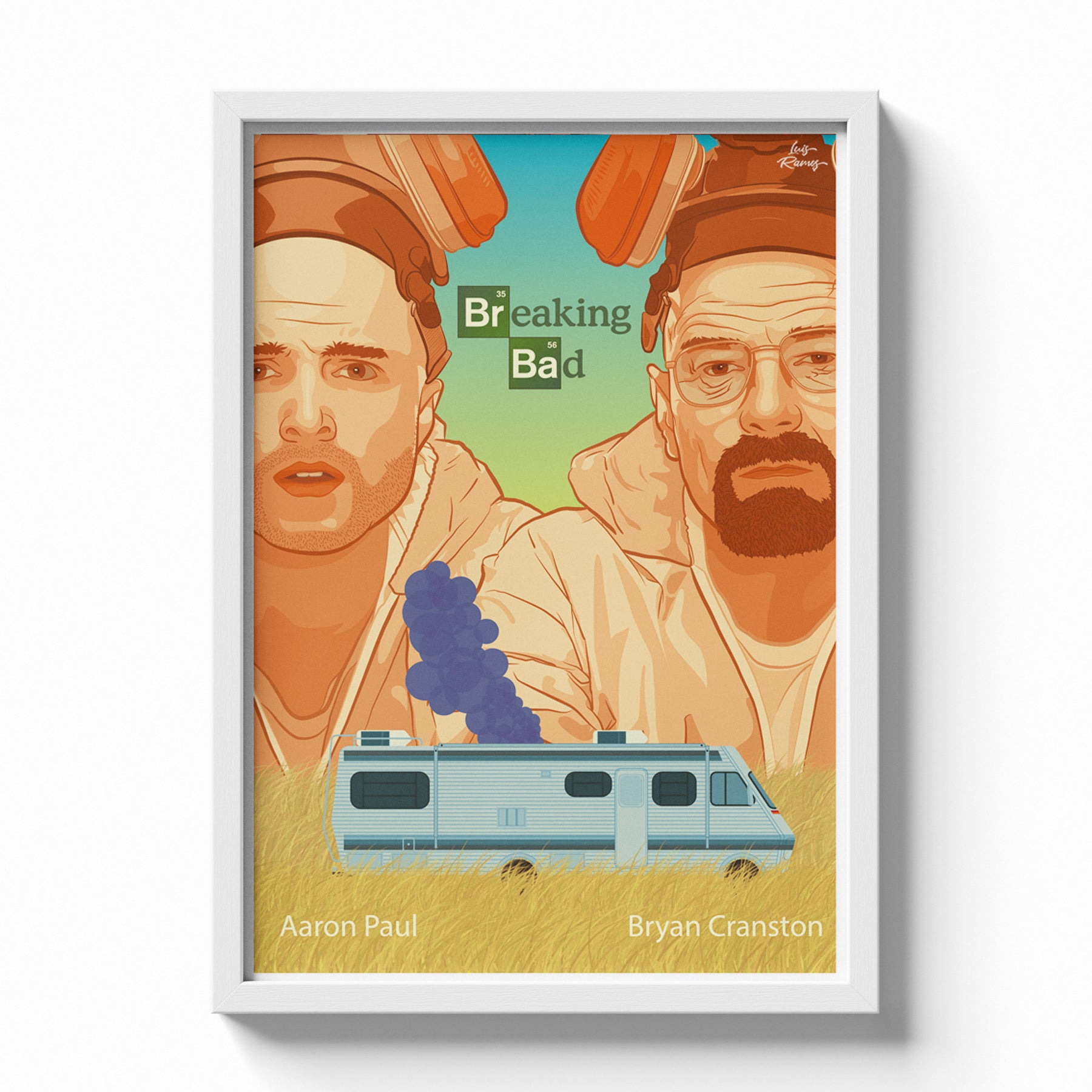 Breaking Bad Jesse & Walter Illustrated Desert Poster