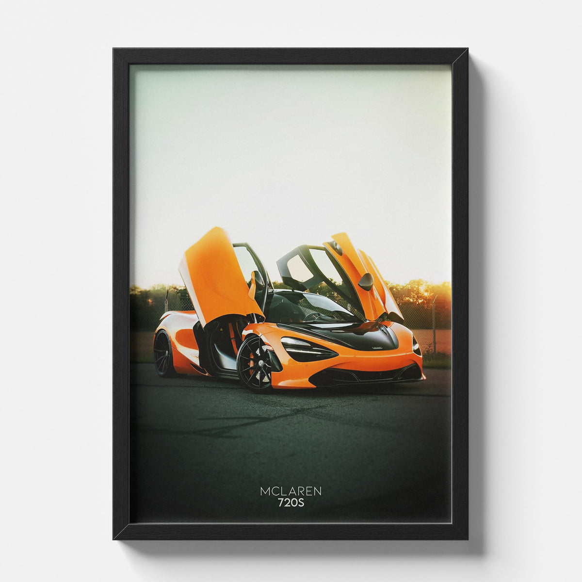 McLaren 720S Supercar Poster | Orange Hypercar Automotive Wall Art Print