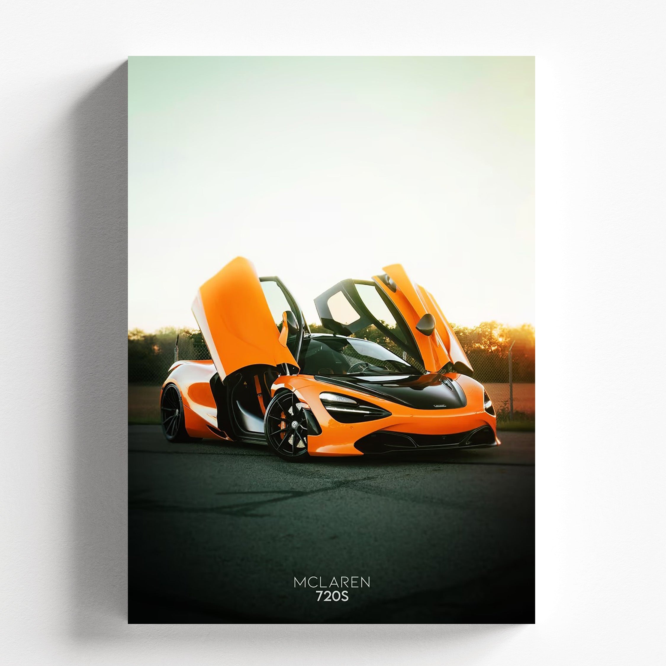 McLaren 720S Supercar Poster | Orange Hypercar Automotive Wall Art Pri