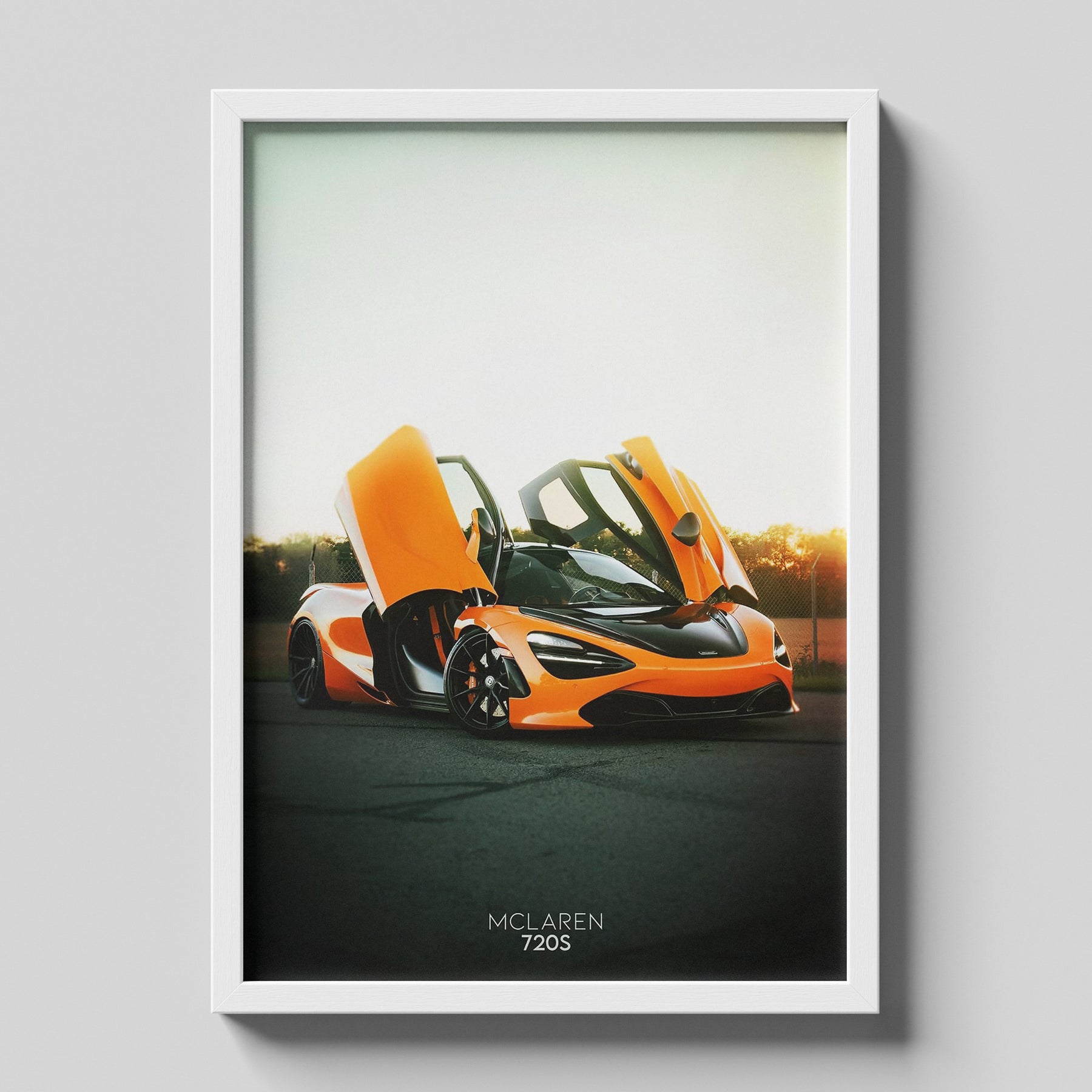 McLaren 720S Supercar Poster | Orange Hypercar Automotive Wall Art Print