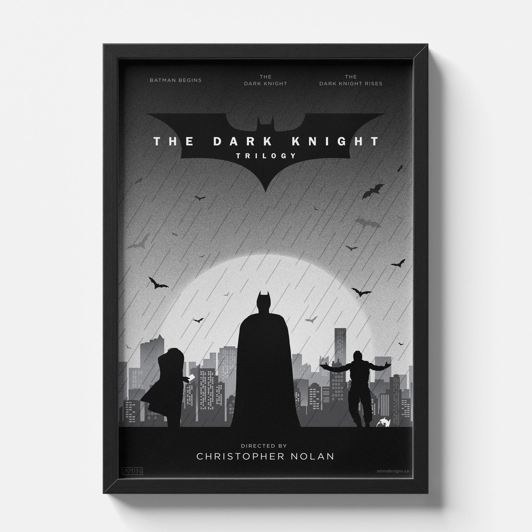 Dark Knight Trilogy Batman Minimalist Movie Poster Wall Art