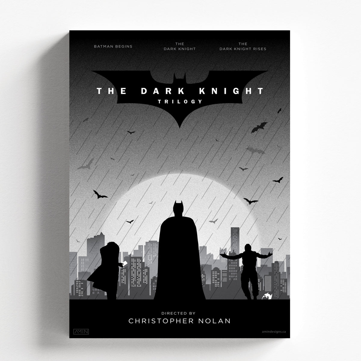 Dark Knight Trilogy Batman Minimalist Movie Poster Wall Art