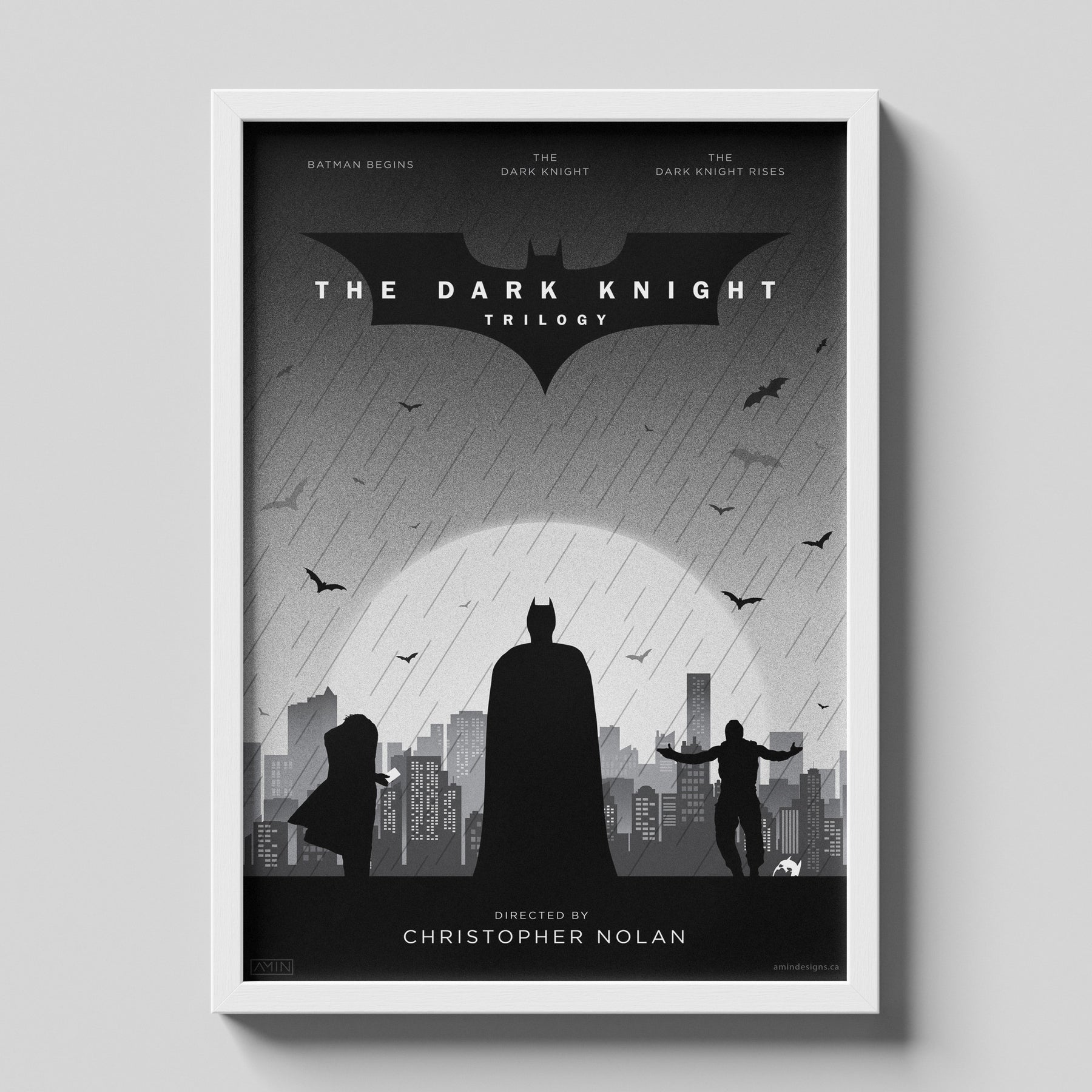 Dark Knight Trilogy Batman Minimalist Movie Poster Wall Art