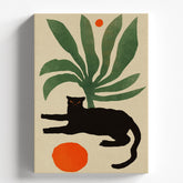 Boho Cat & Plant Artwork