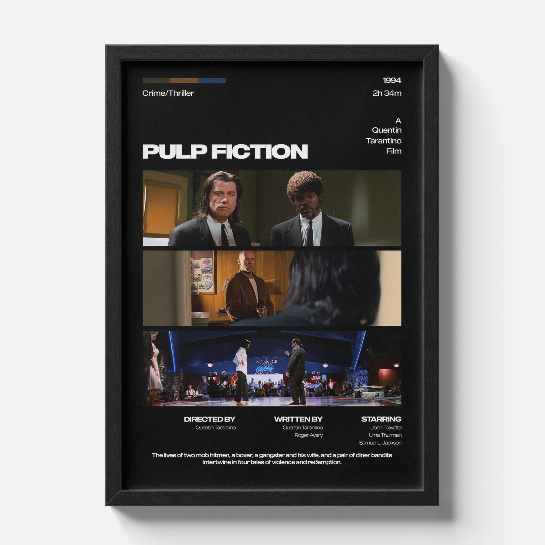 Pulp Fiction Cinematic Collage Minimalist Movie Poster Art