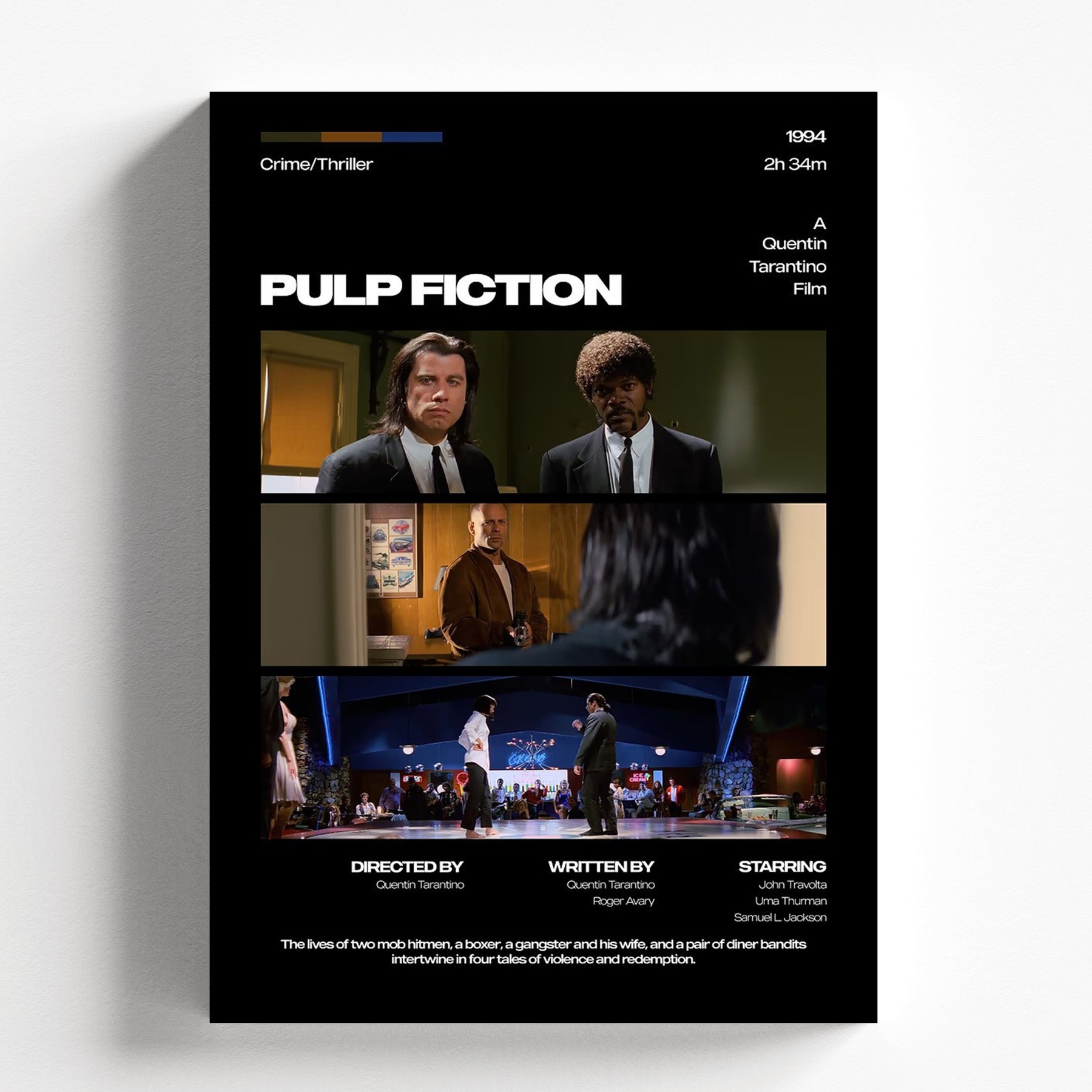 Pulp Fiction Cinematic Collage Minimalist Movie Poster Art