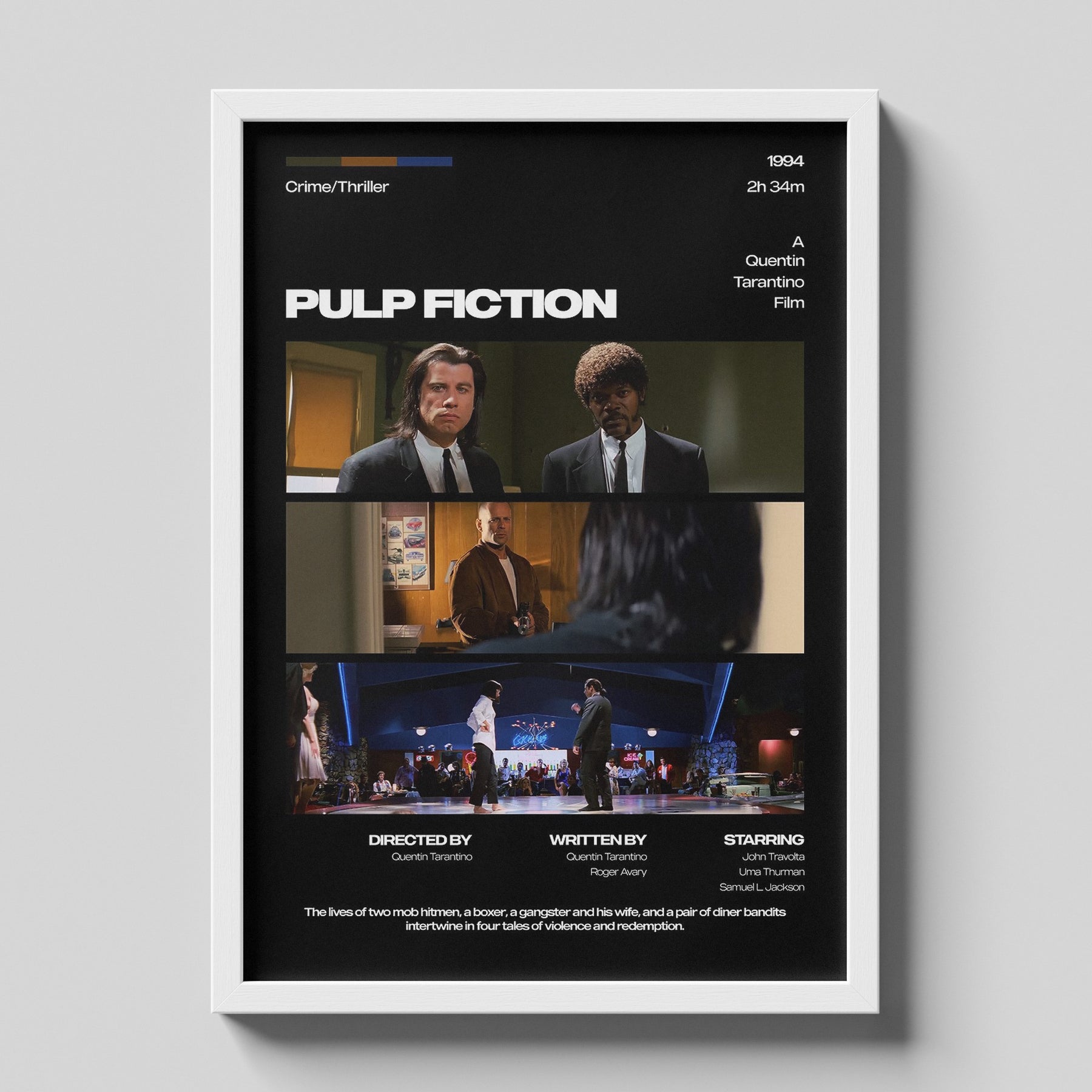 Pulp Fiction Cinematic Collage Minimalist Movie Poster Art