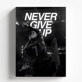 Cristiano Ronaldo Never Give Up Poster | Motivational Football Wall Art