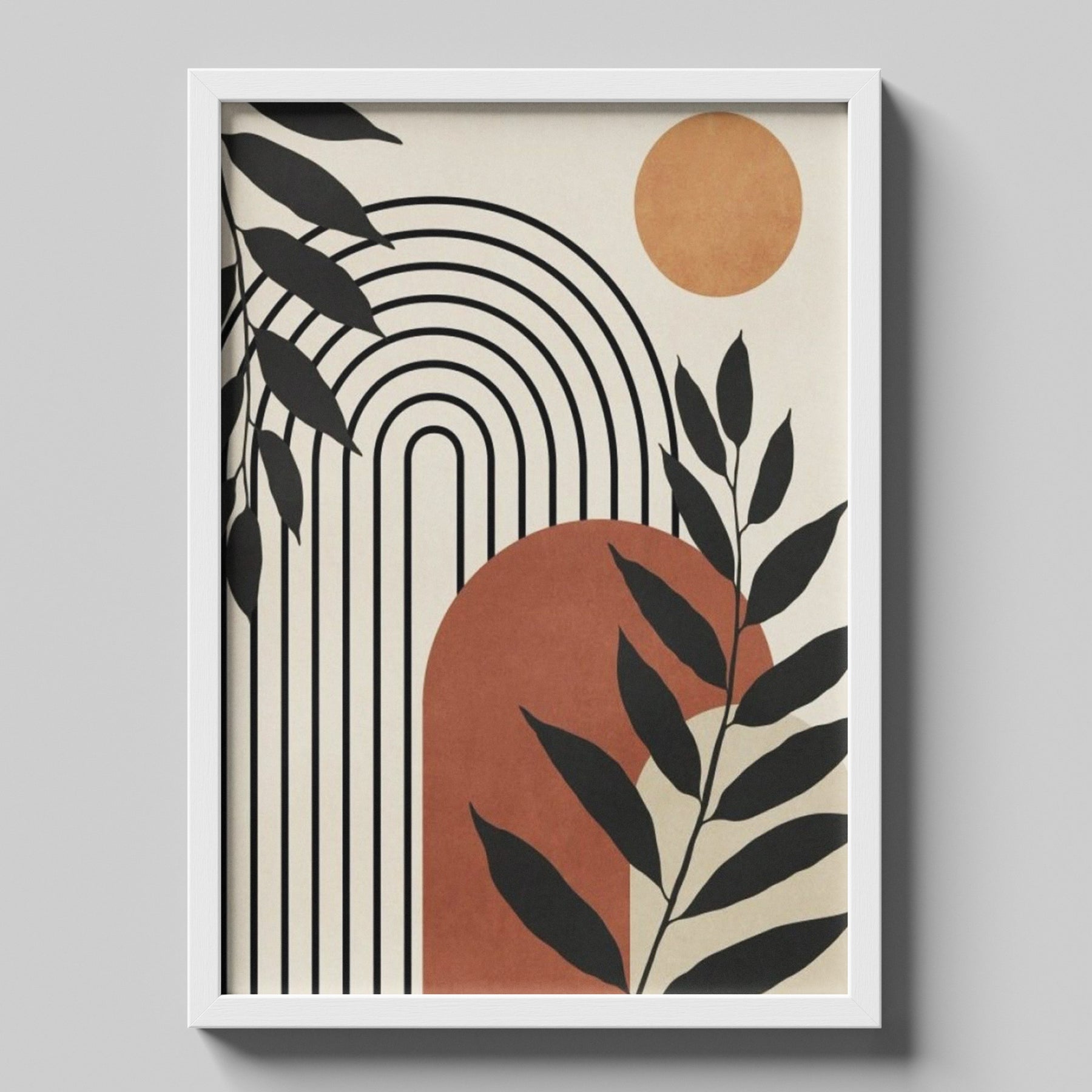 Boho with Arch & Leaf Artwork