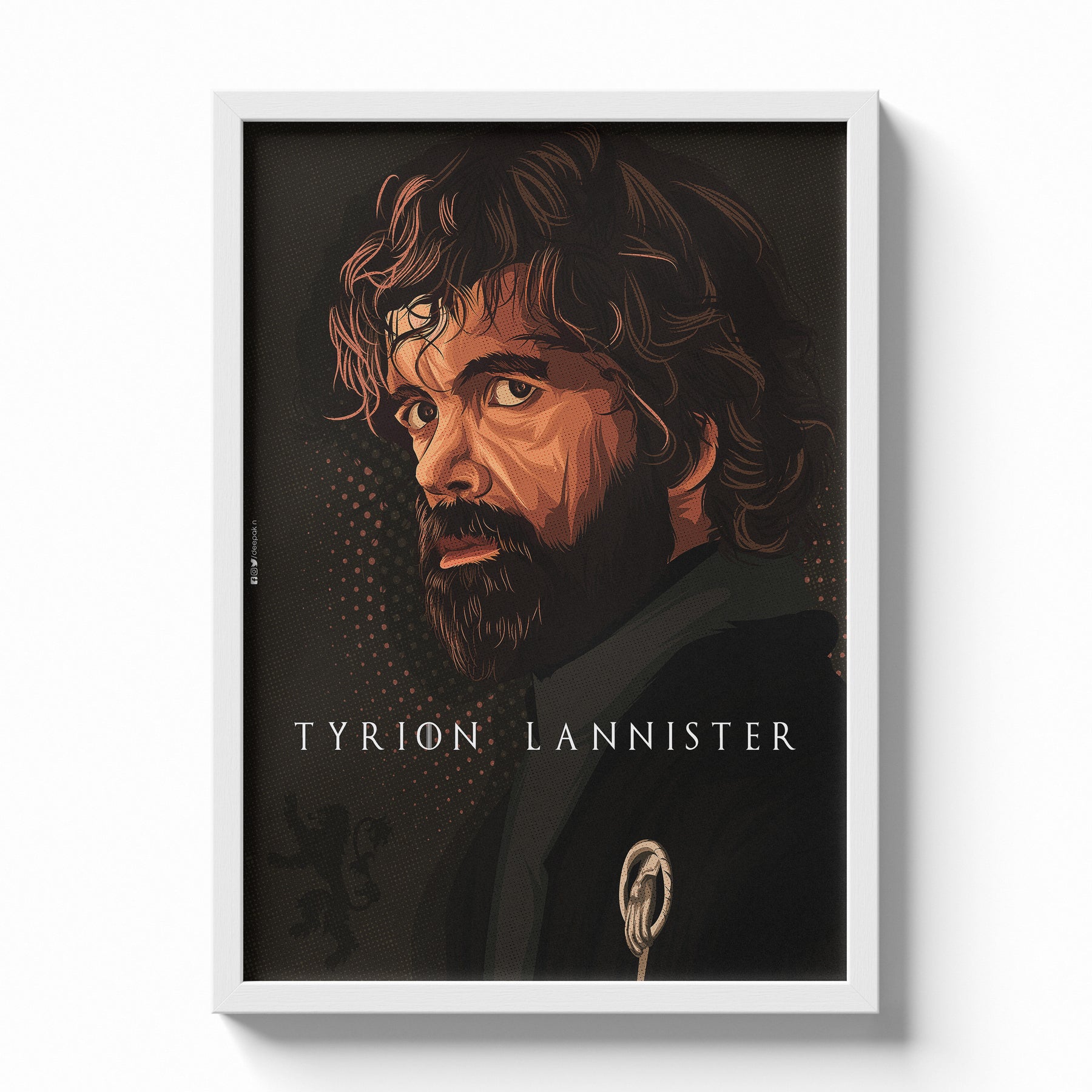 Tyrion Lannister Portrait Poster – Game of Thrones Minimal Character Art