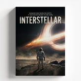 Movie poster for 'Interstellar' with an astronaut and space scene.