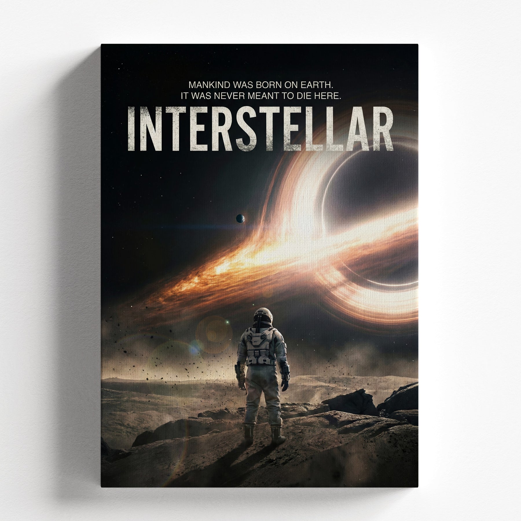 Movie poster for 'Interstellar' with an astronaut and space scene.