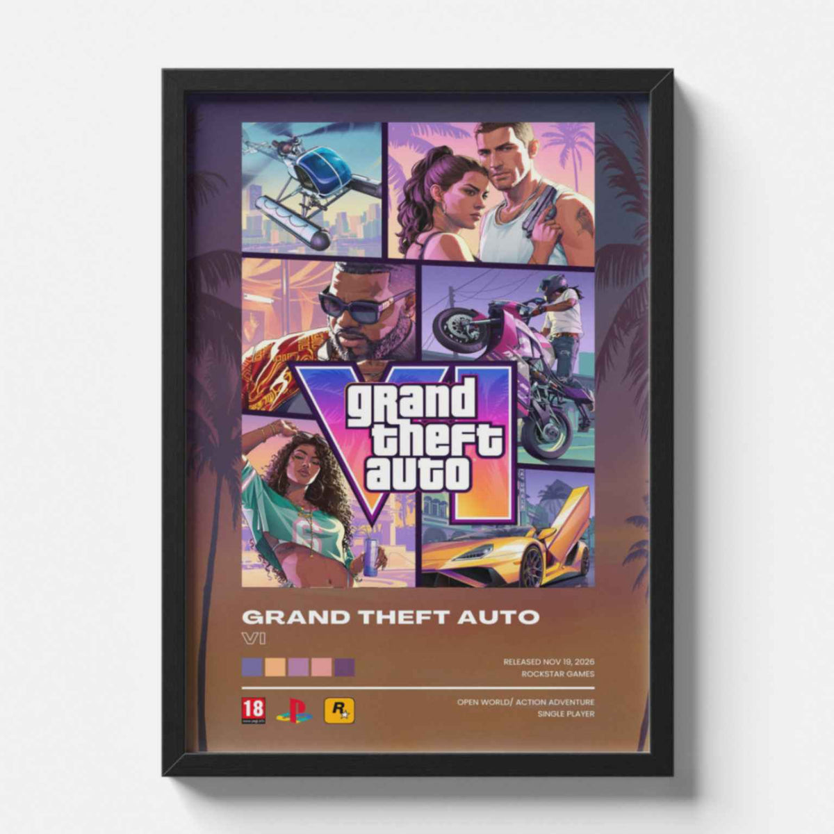 Grand Theft Auto VI Classic Collage Game Poster