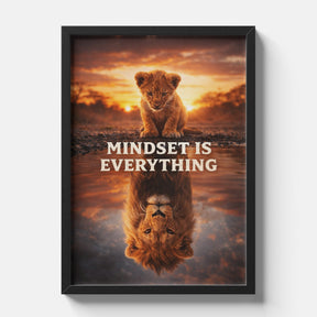 Mindset Is Everything Lion Motivational Poster Wall Art
