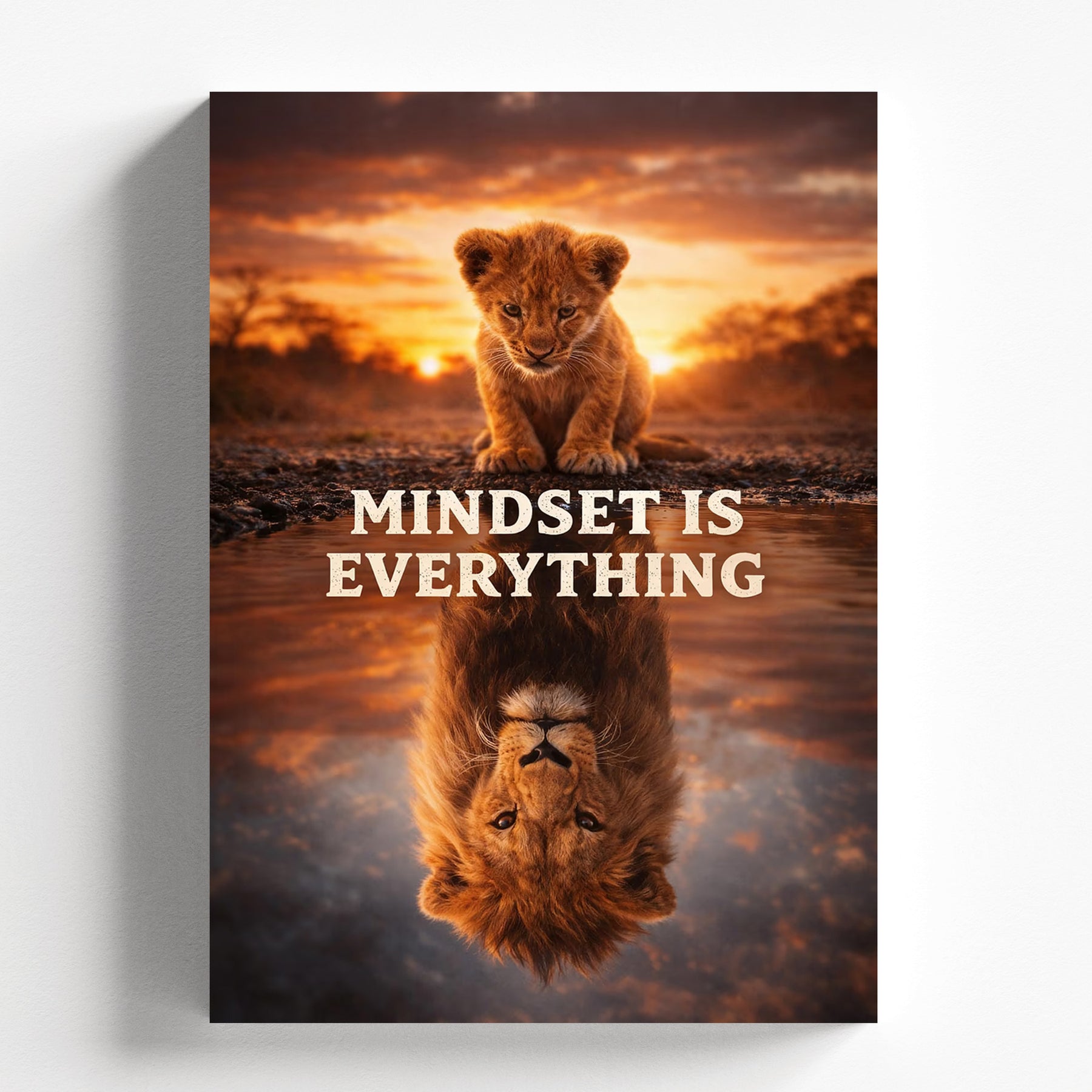 Mindset Is Everything Lion Motivational Poster Wall Art
