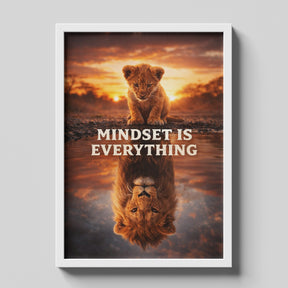Mindset Is Everything Lion Motivational Poster Wall Art