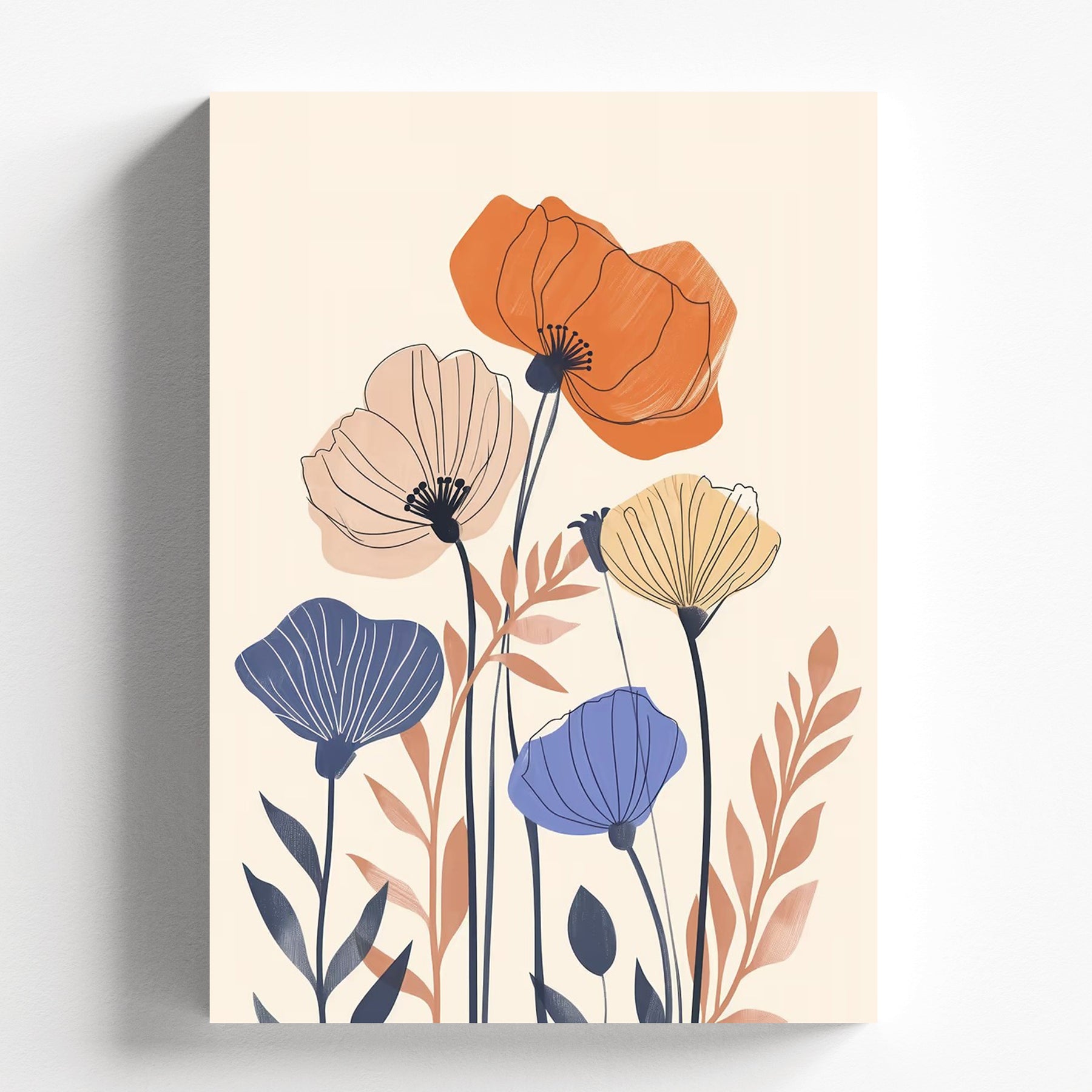 Soft Floral Abstract Illustration Modern Botanical Wall Art
