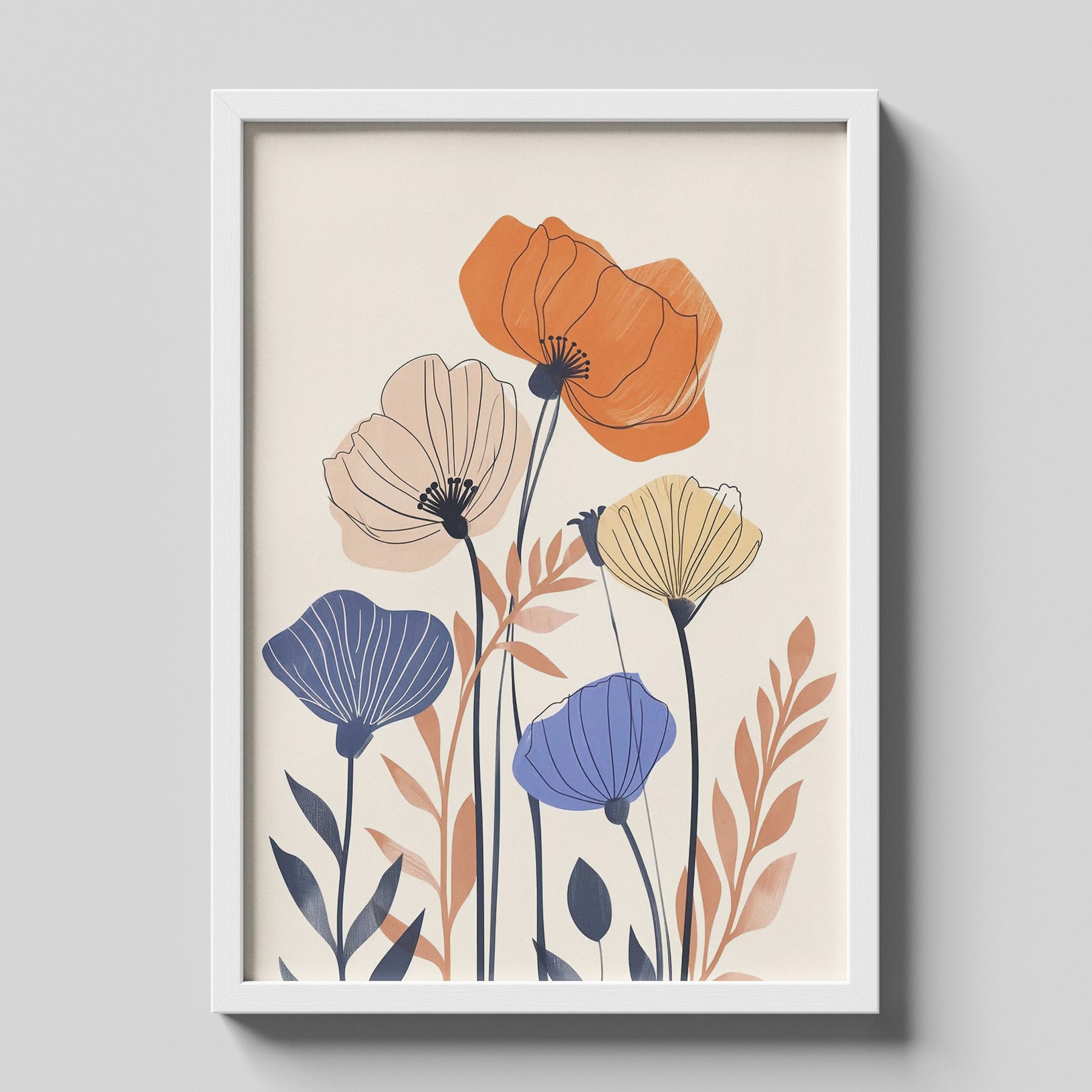 Soft Floral Abstract Illustration Modern Botanical Wall Art