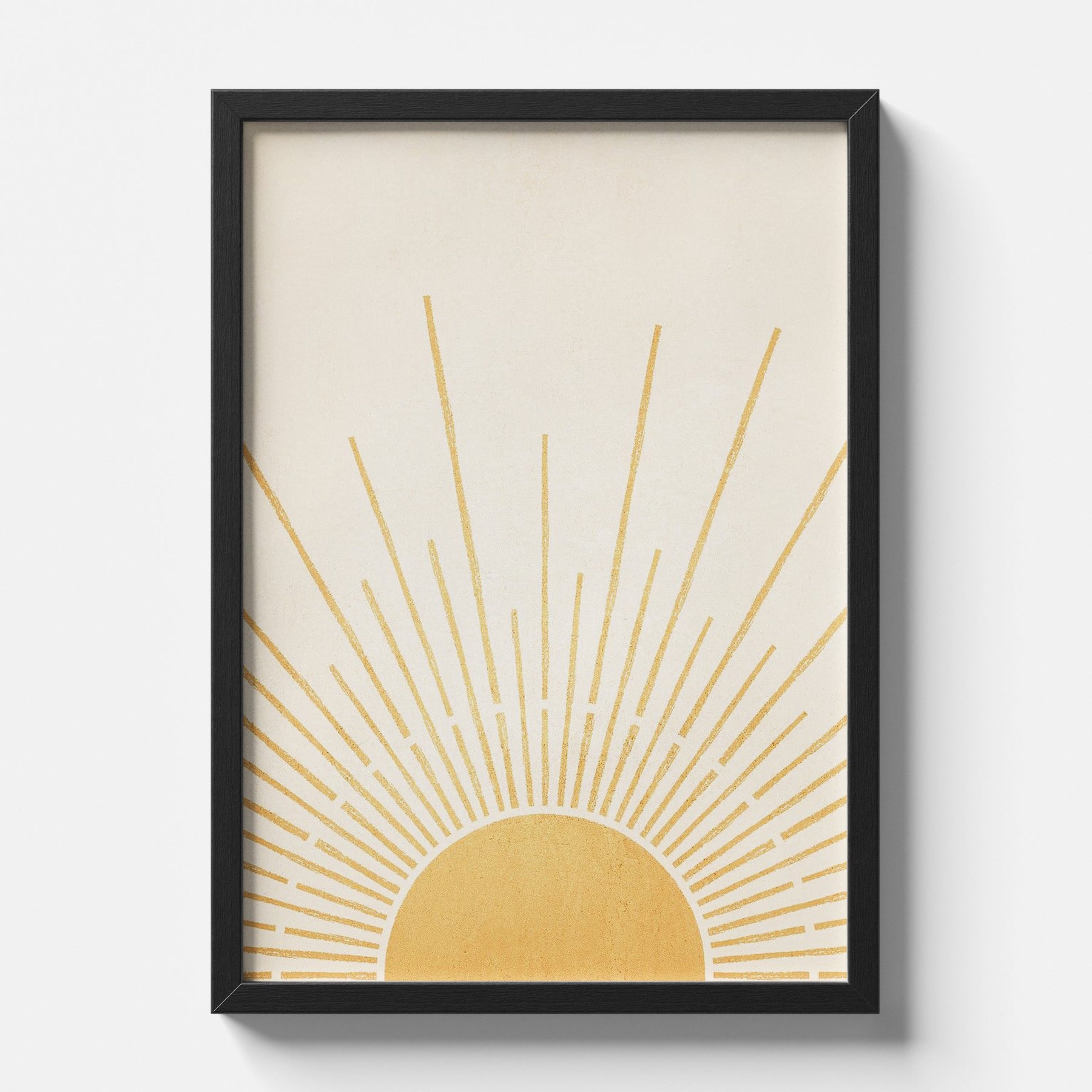 Minimal Golden Sunrise Abstract Modern Wall Art Print