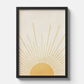 Minimal Golden Sunrise Abstract Modern Wall Art Print