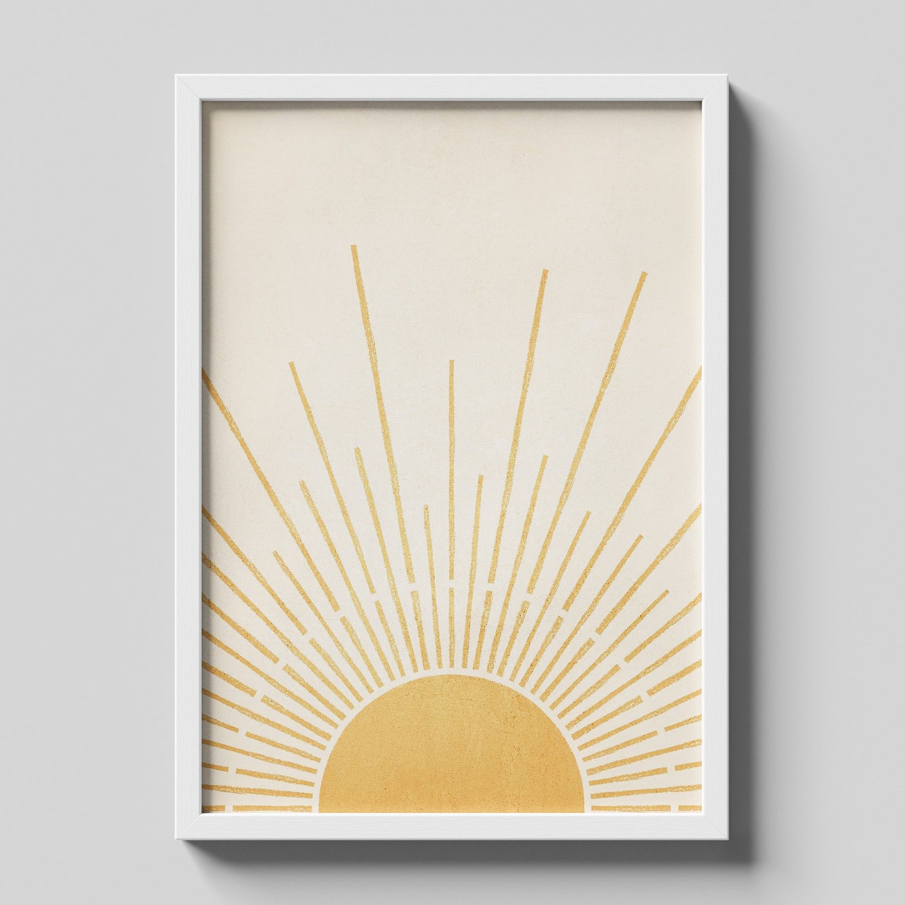 Minimal Golden Sunrise Abstract Modern Wall Art Print