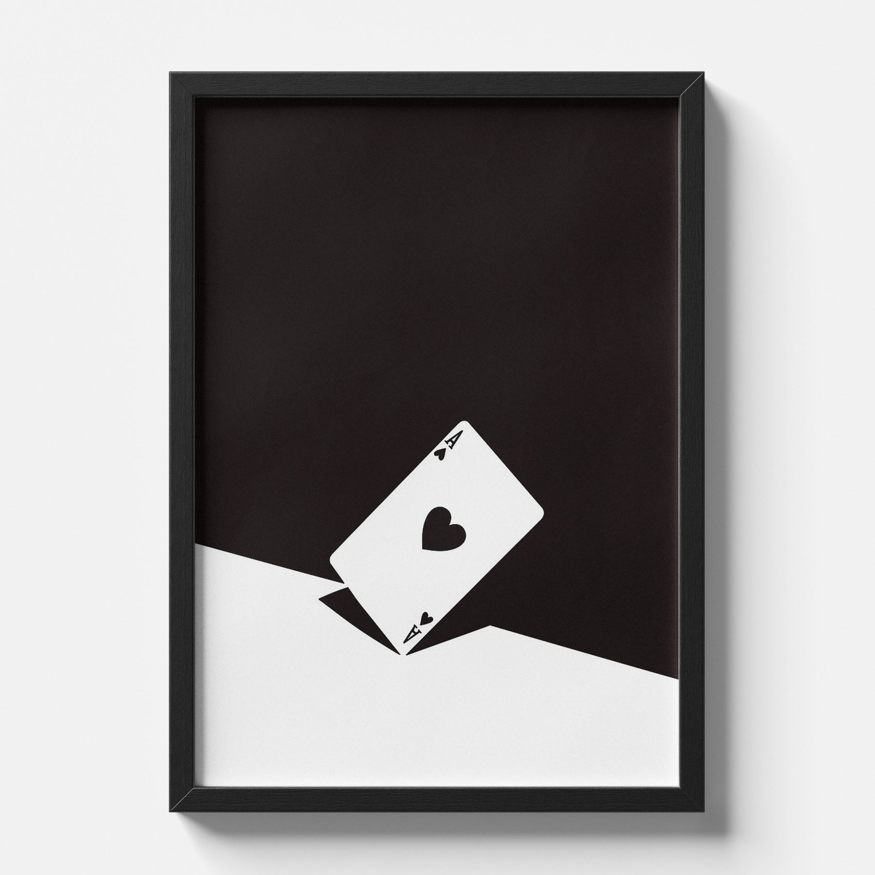 Minimal Ace of Hearts Abstract Modern Wall Art