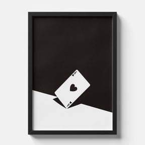 Minimal Ace of Hearts Abstract Modern Wall Art