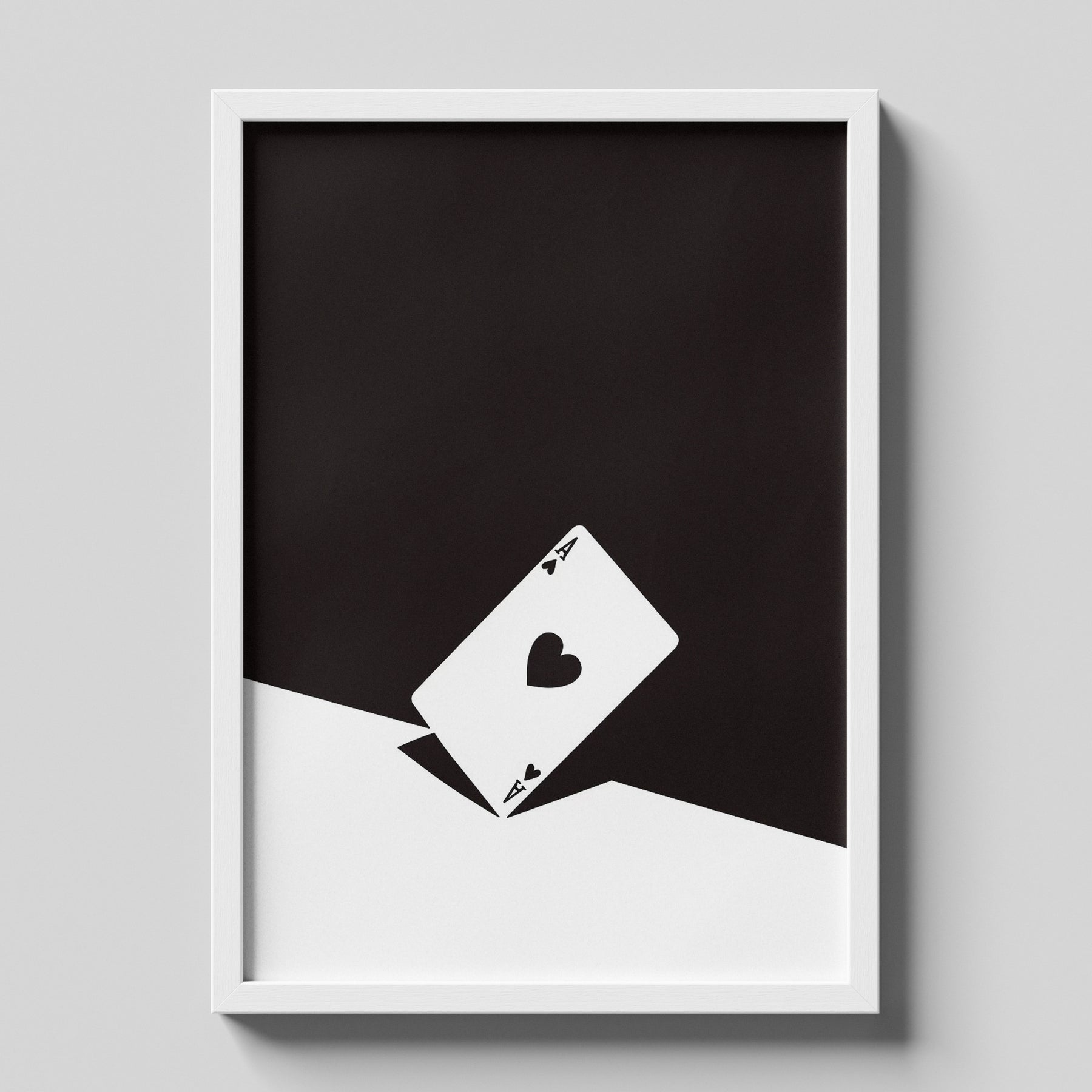 Minimal Ace of Hearts Abstract Modern Wall Art