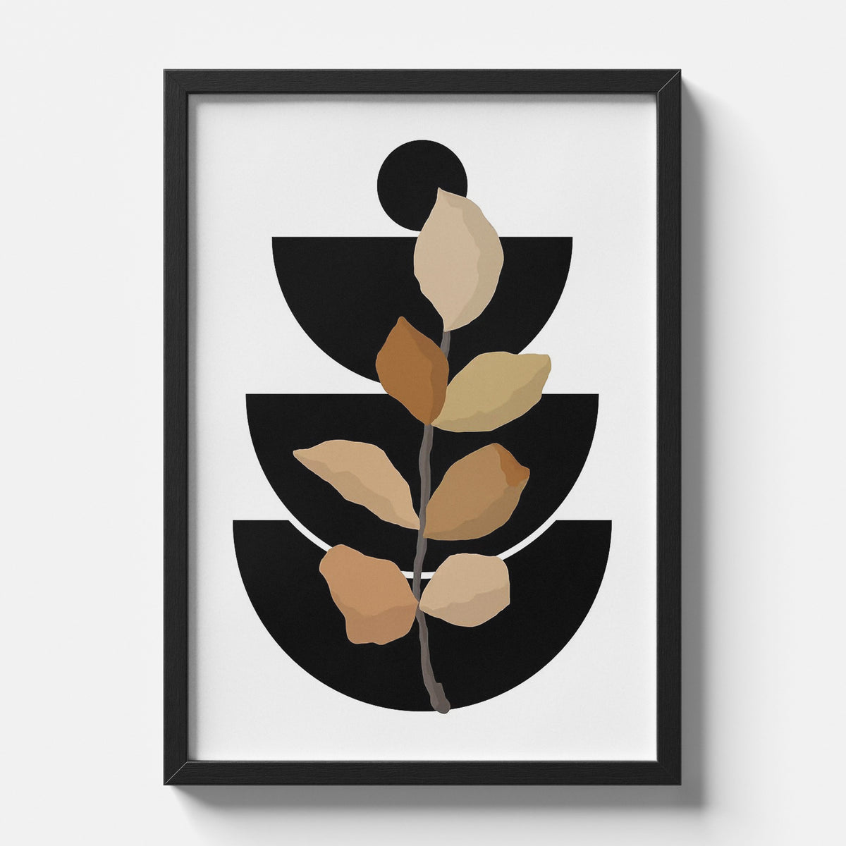 Minimal Botanical Geometry Modern Abstract Wall Art Print
