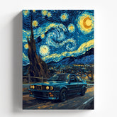 Starry Night Drive Modern Car Art Wall Print