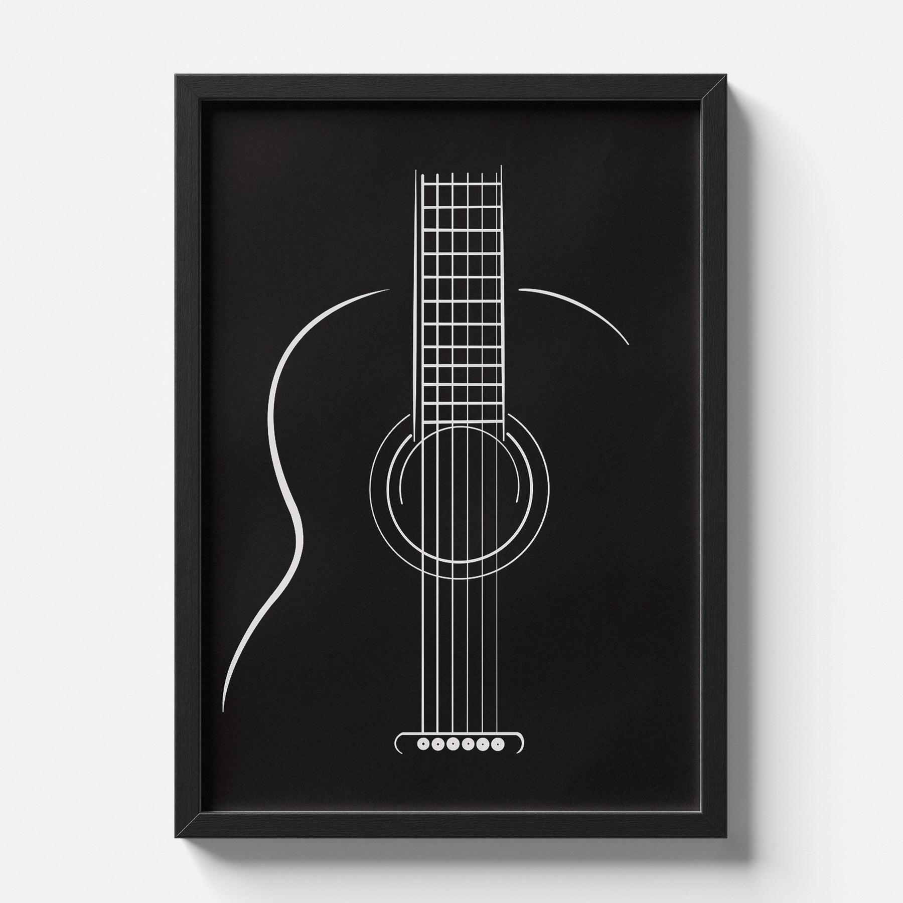Minimal Guitar Line Art Modern Music Wall Print