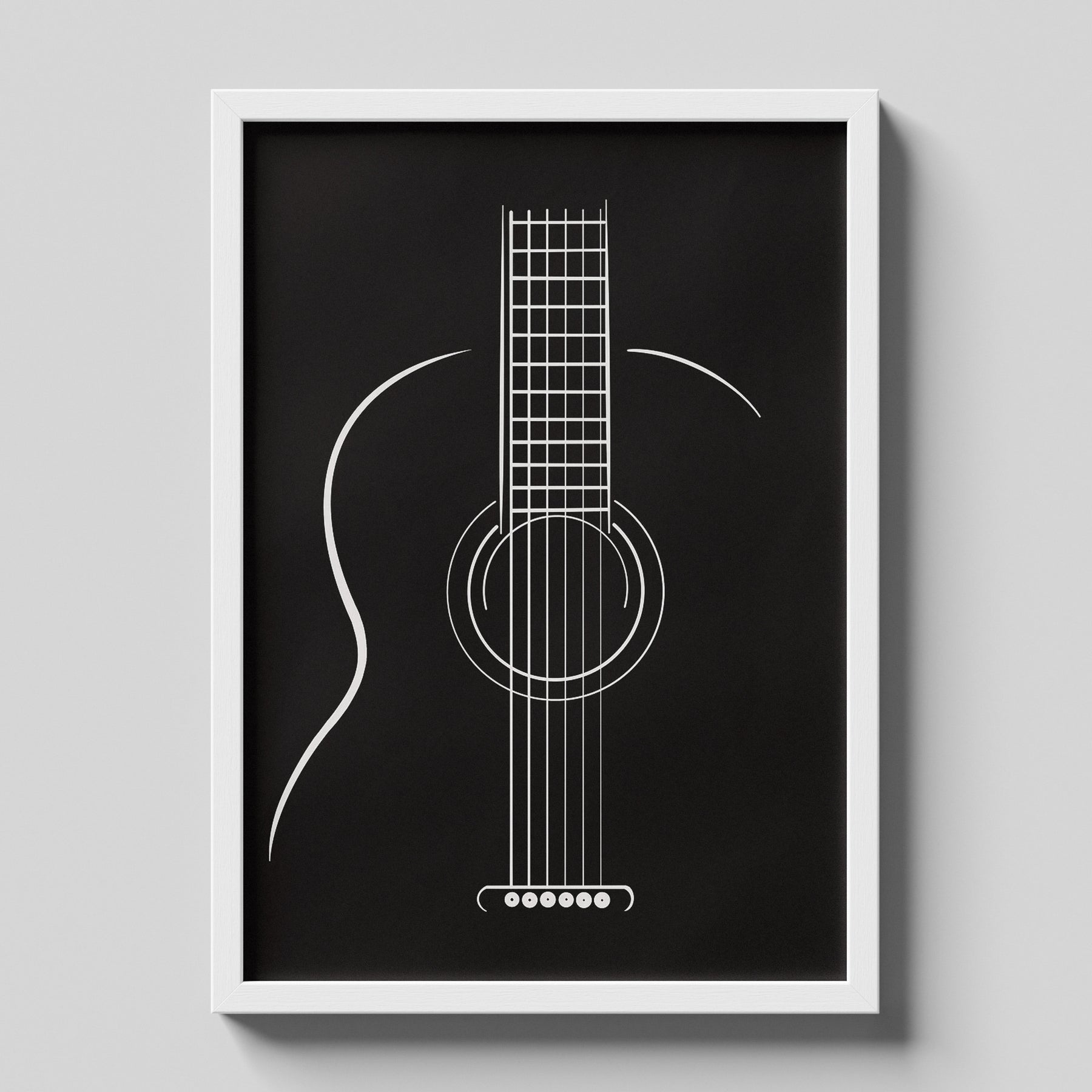 Minimal Guitar Line Art Modern Music Wall Print