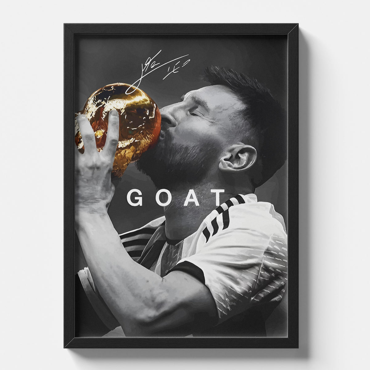 Lionel Messi "GOAT" World Cup Victory Wall Art