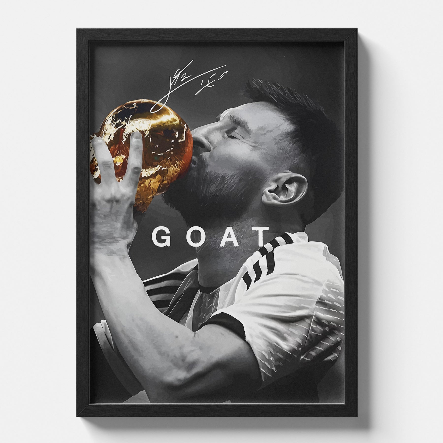 Lionel Messi "GOAT" World Cup Victory Wall Art