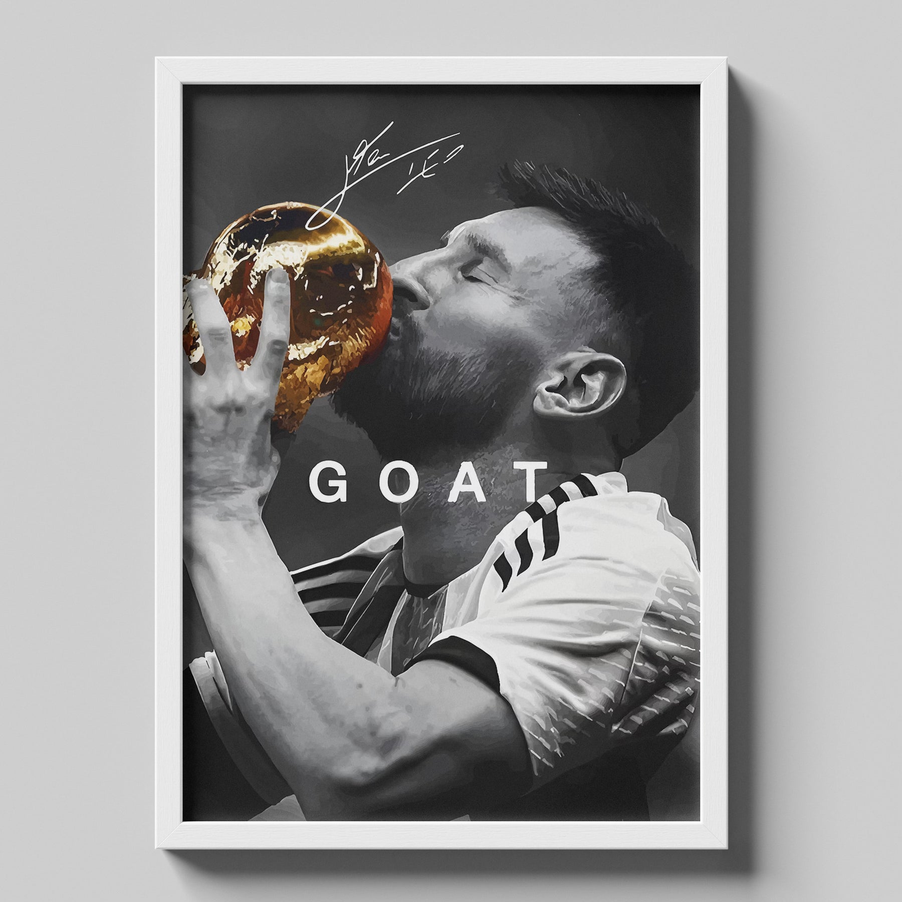 Lionel Messi "GOAT" World Cup Victory Wall Art