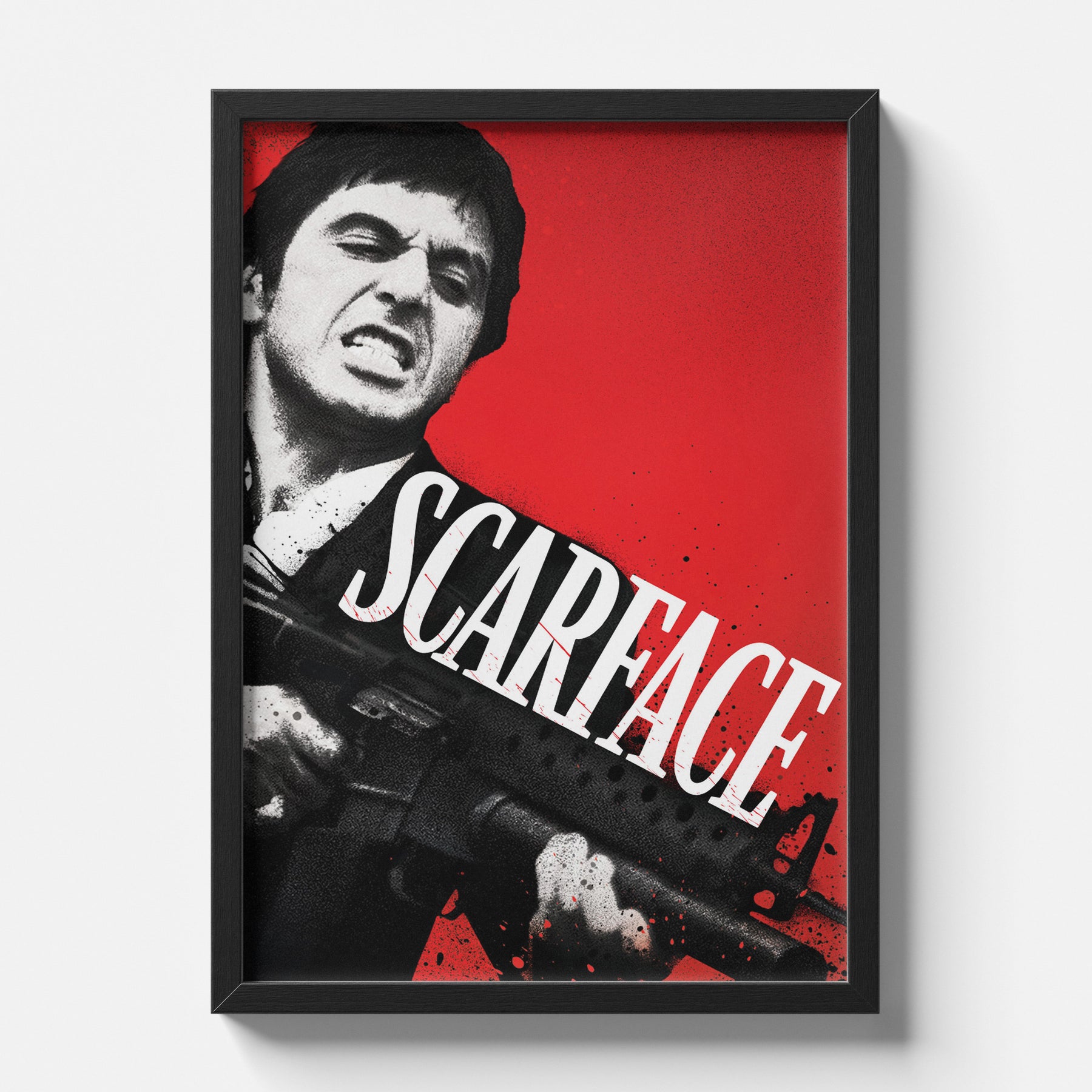 Scarface Tony Montana Red Cinematic Movie Poster
