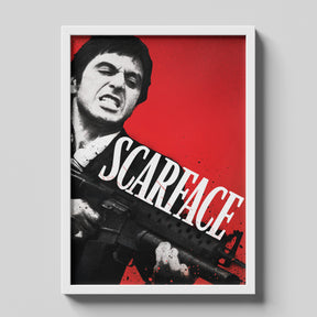 Scarface Tony Montana Red Cinematic Movie Poster