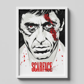 Scarface Tony Montana Illustrated Cinematic Movie Poster